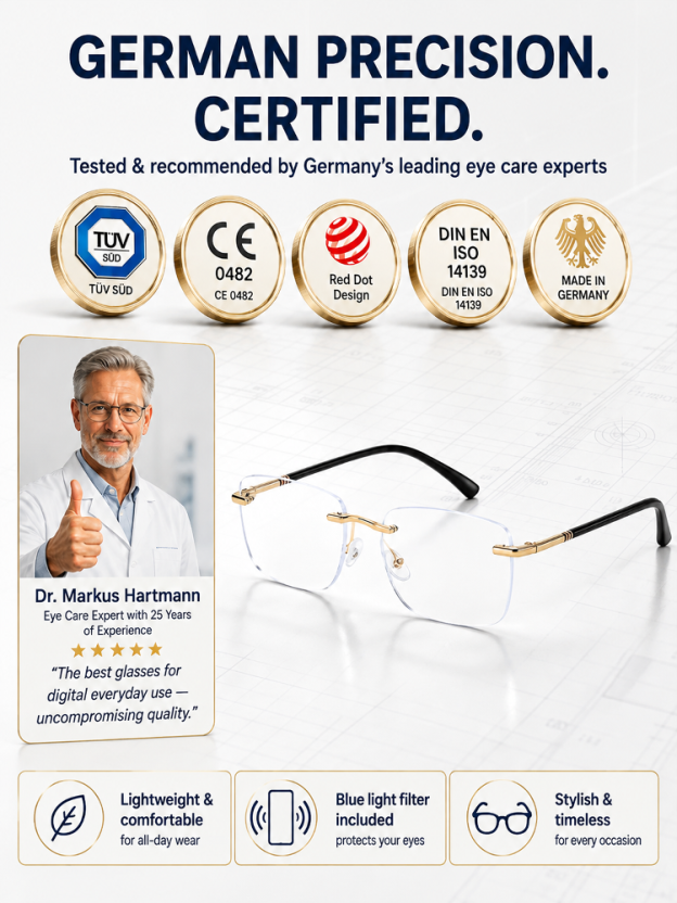👓  See clearly near and far without swapping glasses.