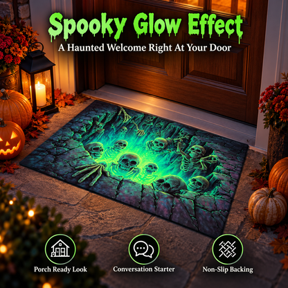 ❤️3D Halloween Optical Illusion Door Mat – Spooky Non-Slip Entryway Rug