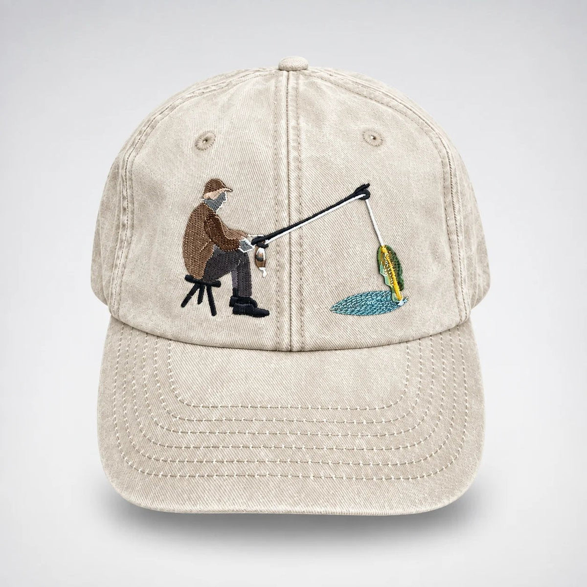 🔥 Last Day 49% OFF-🎣🧢 Catch of the Day Interactive Fishing Cap –🎁 Vintage Washed Moving Fish Hat