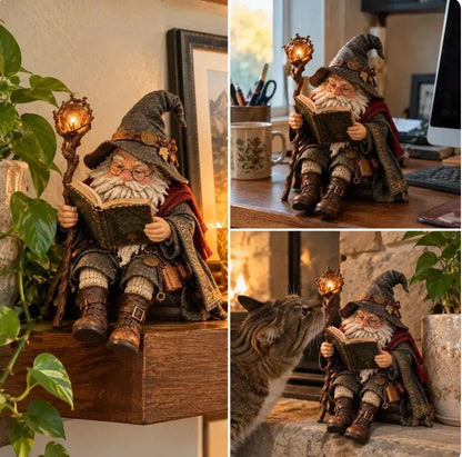 🧙‍♂️✨ Enchanted Book Lover Figurine – Whimsical Fantasy Reader Decor for Shelves, Desks & Cozy Reading Corners