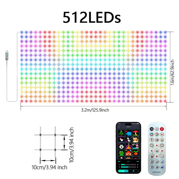 Integrated RGB Pixel Net Light Mesh