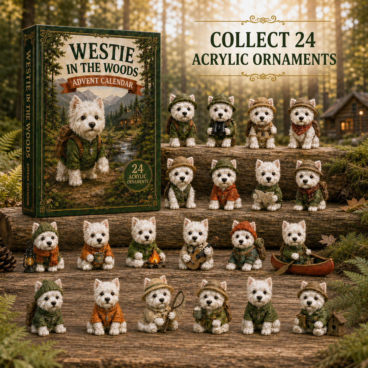 CHRISMAST KICKOFF 49% OFF - Westie In The Woods Advent Calendar 2026 - 24-Day Festive Countdown - Gift For Dog Lovers